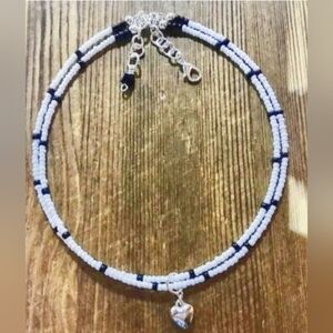 Ladies Black and Whited Beaded Necklace,  Handmade Ladies Necklace,  Jew…